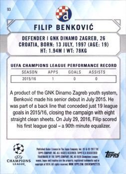 2017 Topps UEFA Champions League Showcase - Red #93 Filip Benkovic Back