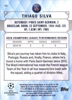 2017 Topps UEFA Champions League Showcase - Red #139 Thiago Silva Back