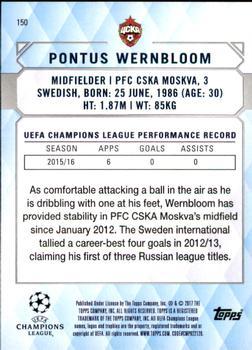 2017 Topps UEFA Champions League Showcase - Red #150 Pontus Wernbloom Back