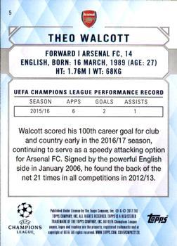 2017 Topps UEFA Champions League Showcase - Black #5 Theo Walcott Back