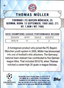 2017 Topps UEFA Champions League Showcase - Black #66 Thomas Müller Back