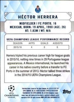 2017 Topps UEFA Champions League Showcase - Black #84 Hector Herrera Back