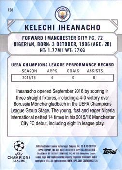 2017 Topps UEFA Champions League Showcase - Black #128 Kelechi Iheanacho Back