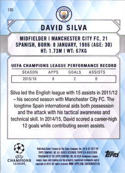 2017 Topps UEFA Champions League Showcase - Black #130 David Silva Back