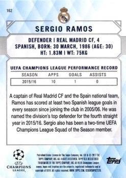 2017 Topps UEFA Champions League Showcase - Black #162 Sergio Ramos Back
