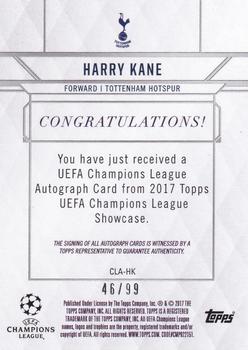 2017 Topps UEFA Champions League Showcase - Champions League Autographs Gold #CLA-HK Harry Kane Back