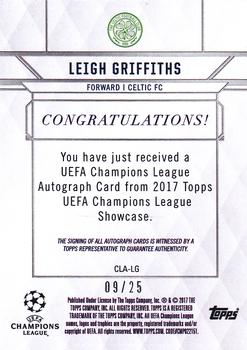 2017 Topps UEFA Champions League Showcase - Champions League Autographs Red #CLA-LG Leigh Griffiths Back