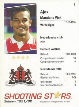 1991-92 Shooting Stars Dutch League #6 Marciano Vink Back