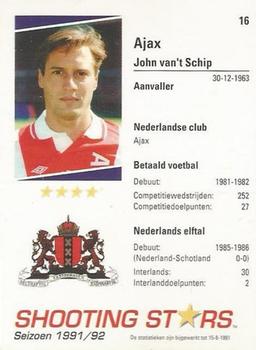 1991-92 Shooting Stars Dutch League #16 John van't Schip Back