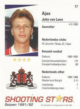 1991-92 Shooting Stars Dutch League #17 John van Loen Back