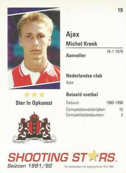 1991-92 Shooting Stars Dutch League #19 Michel Kreek Back