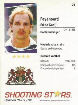 1991-92 Shooting Stars Dutch League #21 Ed de Goeij Back