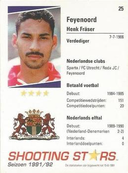 1991-92 Shooting Stars Dutch League #25 Henk Fraser Back