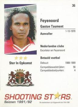 1991-92 Shooting Stars Dutch League #36 Gaston Taument Back