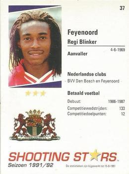 1991-92 Shooting Stars Dutch League #37 Regi Blinker Back