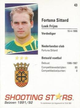 1991-92 Shooting Stars Dutch League #43 Loek Frijns Back