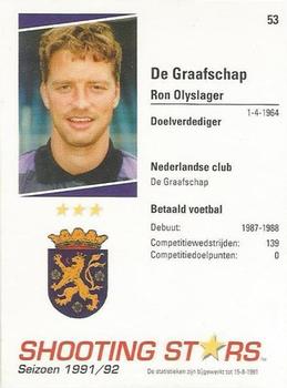 1991-92 Shooting Stars Dutch League #53 Ron Olyslager Back