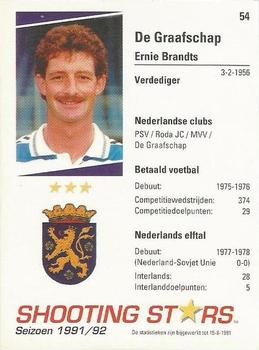 1991-92 Shooting Stars Dutch League #54 Ernie Brandts Back