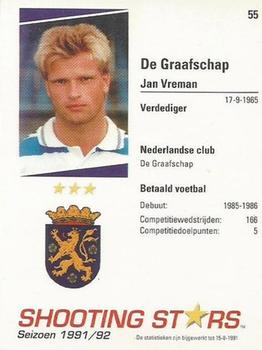 1991-92 Shooting Stars Dutch League #55 Jan Vreman Back