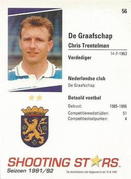 1991-92 Shooting Stars Dutch League #56 Chris Trentelman Back