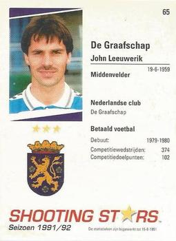 1991-92 Shooting Stars Dutch League #65 John Leeuwerik Back