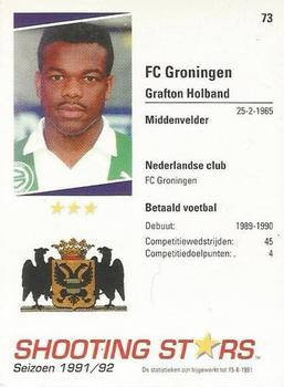1991-92 Shooting Stars Dutch League #73 Grafton Holband Back