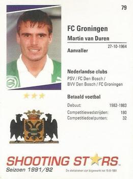 1991-92 Shooting Stars Dutch League #79 Martin van Duren Back