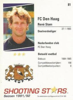 1991-92 Shooting Stars Dutch League #81 Rene Stam Back