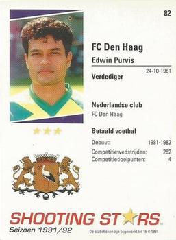 1991-92 Shooting Stars Dutch League #82 Edwin Purvis Back