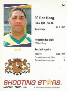 1991-92 Shooting Stars Dutch League #84 Rick Tjin-Asjoe Back