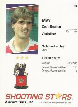 1991-92 Shooting Stars Dutch League #99 Coen Quaden Back