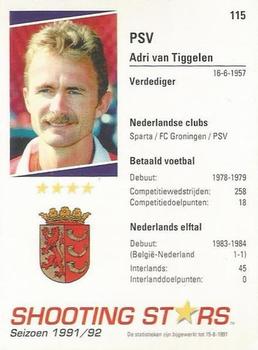 1991-92 Shooting Stars Dutch League #115 Adri van Tiggelen Back