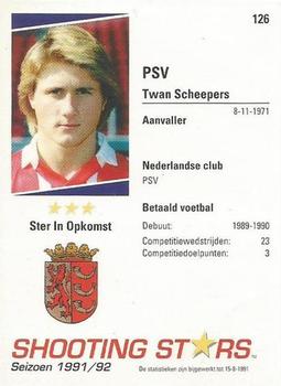 1991-92 Shooting Stars Dutch League #126 Twan Scheepers Back