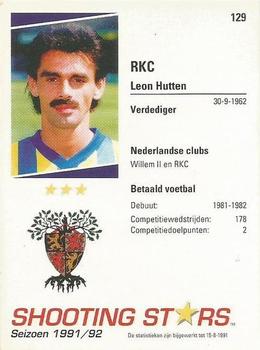 1991-92 Shooting Stars Dutch League #129 Leon Hutten Back