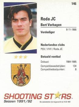 1991-92 Shooting Stars Dutch League #146 Bert Verhagen Back