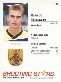 1991-92 Shooting Stars Dutch League #147 Mark Luypers Back
