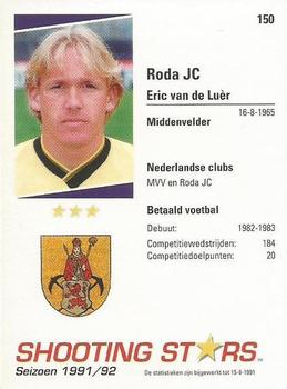 1991-92 Shooting Stars Dutch League #150 Eric van der Luer Back