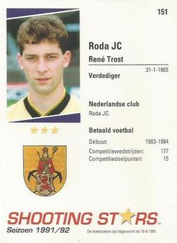 1991-92 Shooting Stars Dutch League #151 Rene Trost Back
