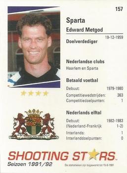 1991-92 Shooting Stars Dutch League #157 Edward Metgod Back