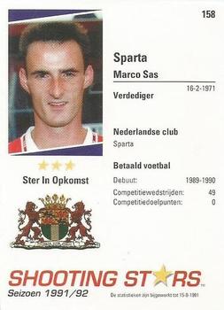 1991-92 Shooting Stars Dutch League #158 Marco Sas Back