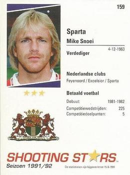 1991-92 Shooting Stars Dutch League #159 Mike Snoei Back