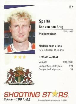 1991-92 Shooting Stars Dutch League #167 Ron van den Berg Back