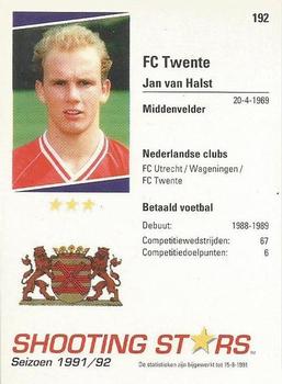1991-92 Shooting Stars Dutch League #192 Jan van Halst Back