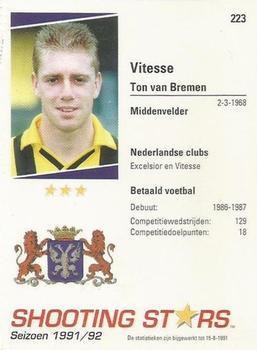1991-92 Shooting Stars Dutch League #223 Ton van Bremen Back