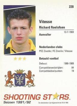 1991-92 Shooting Stars Dutch League #228 Richard Roelofsen Back