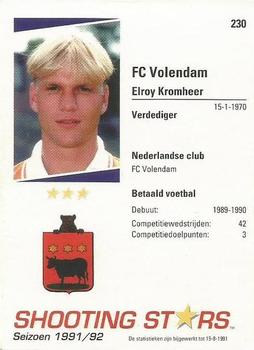 1991-92 Shooting Stars Dutch League #230 Elroy Kromheer Back
