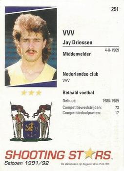 1991-92 Shooting Stars Dutch League #251 Jay Driessen Back