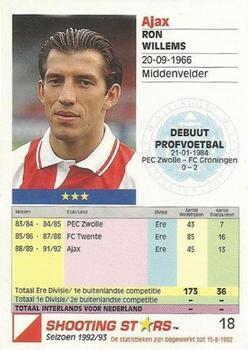 1992-93 Shooting Stars Dutch League #18 Ron Willems Back