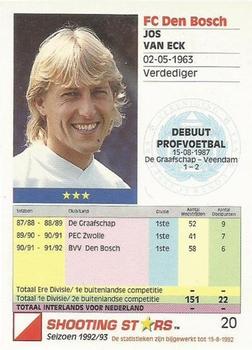 1992-93 Shooting Stars Dutch League #20 Jos van Eck Back