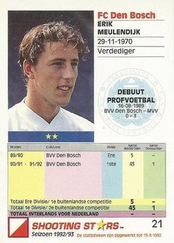 1992-93 Shooting Stars Dutch League #21 Erik Meulendijk Back